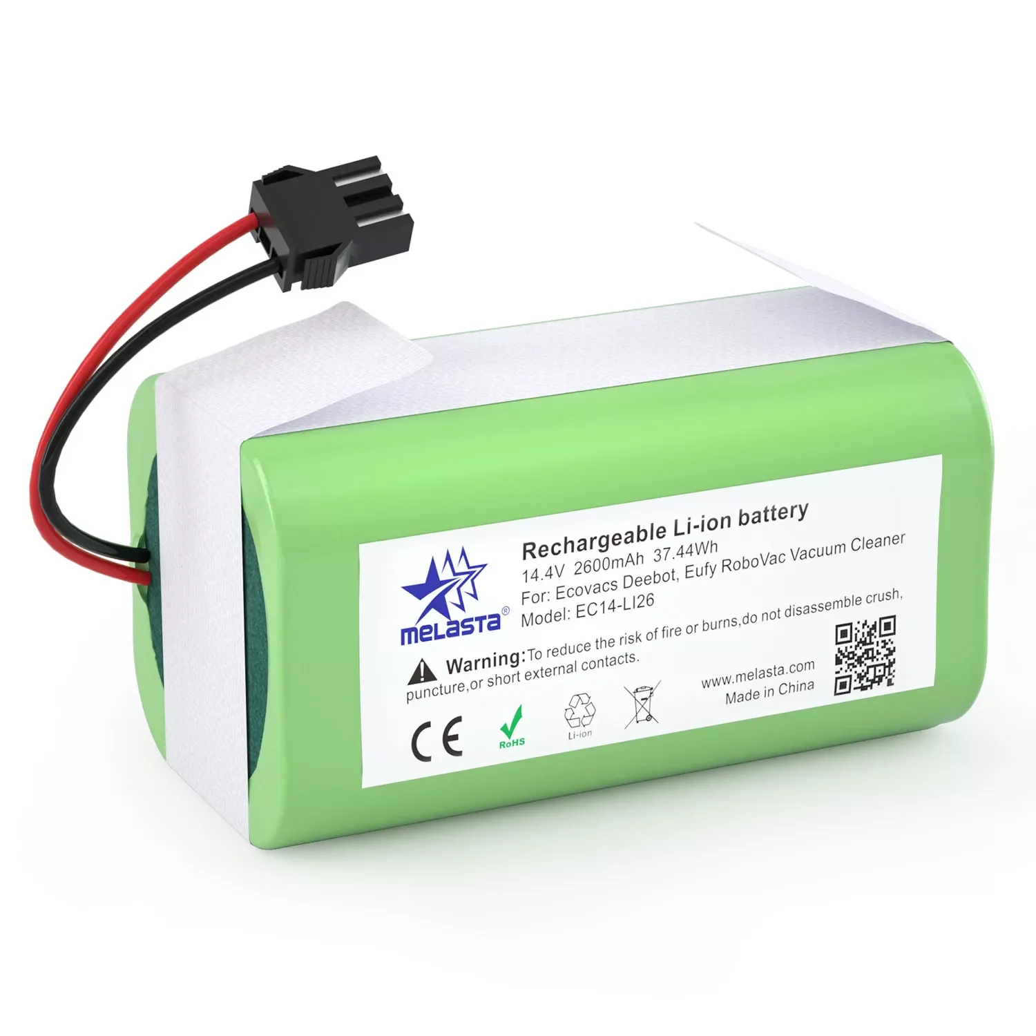 

NEW2023 Melasta 14.4V 2600mAh Li-ion Battery for Conga Excellence 950 990 1090 1790 Deebot N79S N79 DN622 Eufy Robovac 11S 12 35