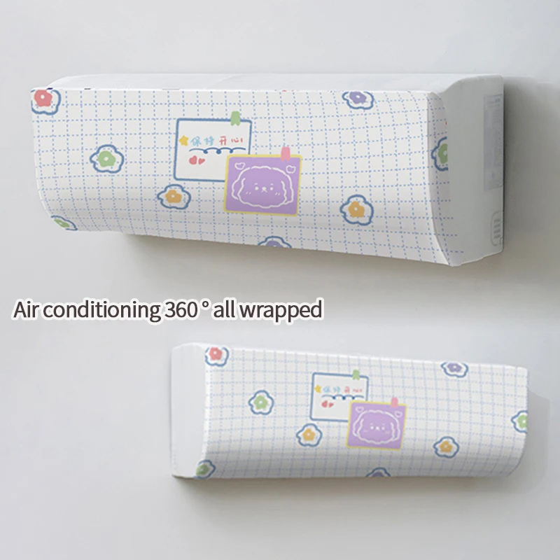 

Универсальный мультяшный чехол для кондиционера, моющийся полимер, подвесные кожухи для кондиционера, с рисунком пыли, 1 шт.