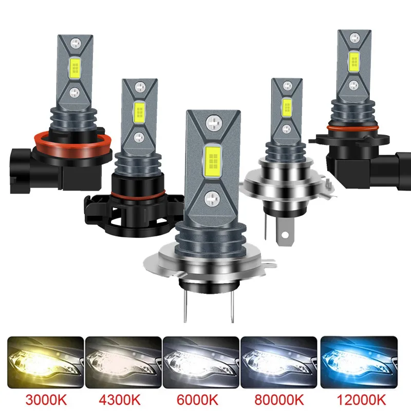 

2Pcs H4 H7 Led Car Headlights H1 H3 H8 H11 HB3 9005 HB4 9006 Fog Lights 80W 20000LM 3570 Chips Bulbs 6000K Mobiles Auto Lamp