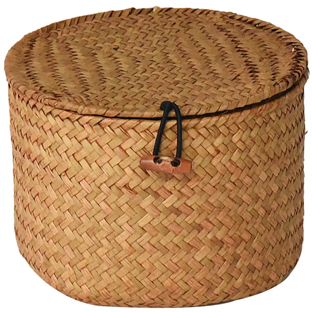 

Storage Basket Baskets Woven Rattan Organizer Box Toilet Paper Stand Decorative Bins Fruit Shelves Shelf Lid Desk organizer