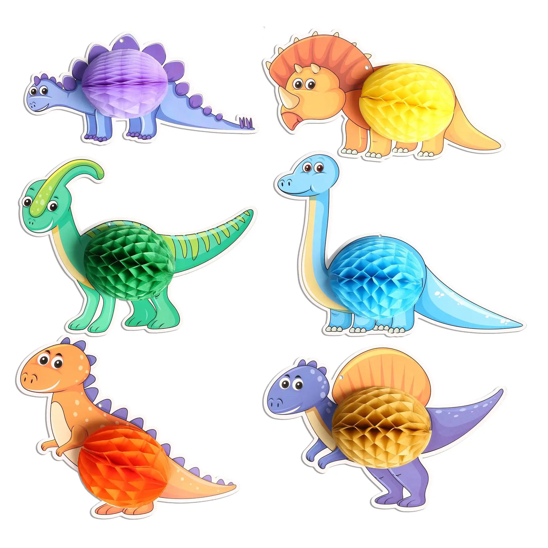 

Dinosaur Theme Party Honeycomb Balloons Spiral Banner Jungle Safari Dino Ballon Roar Happy Birthday Party Decor Kids Boy Balon