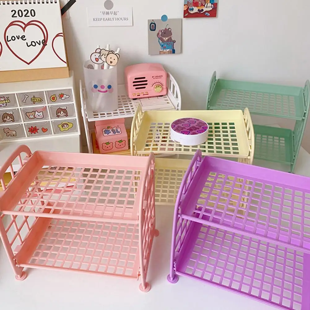 

Excellent Storage Shelf Multifunctional Plastic Desktop Pen Makeup Brush Organizer Rack Storage Rack Storage Holder