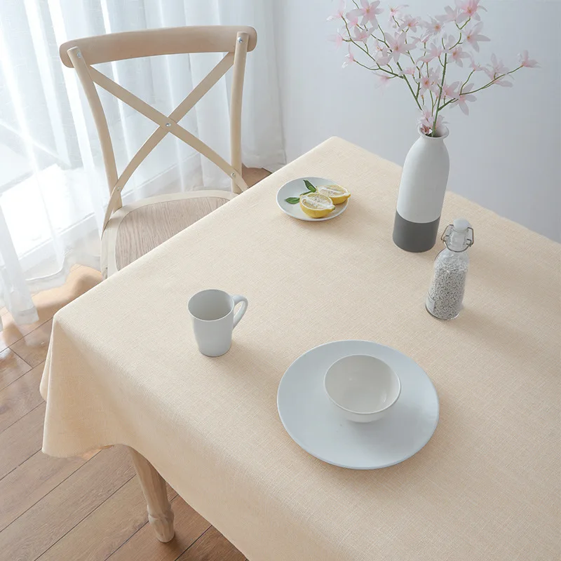 

Tablecloth ramie cotton thickening pure color table cloth_Ling101