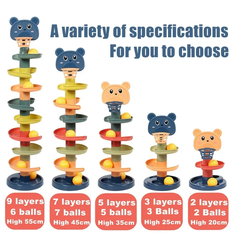 Вращающаяся Игрушка Монтессори Интерактивная Башня С Вращающимся Шариком Для