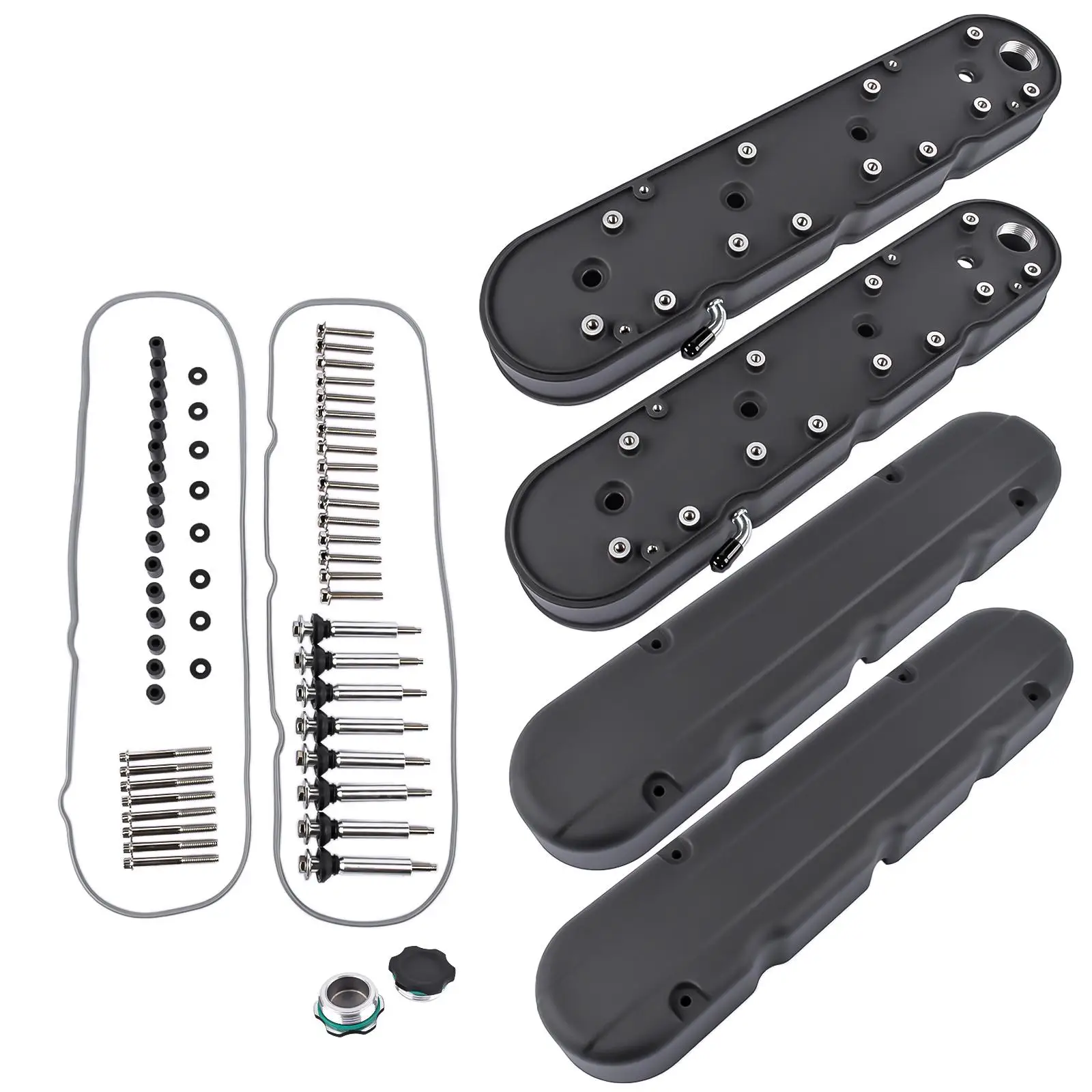 AP02 Black Engine Valve Covers for Chevrolet GM LS1 LS2 LS3 LS6 293 325 364 376 427Ci
