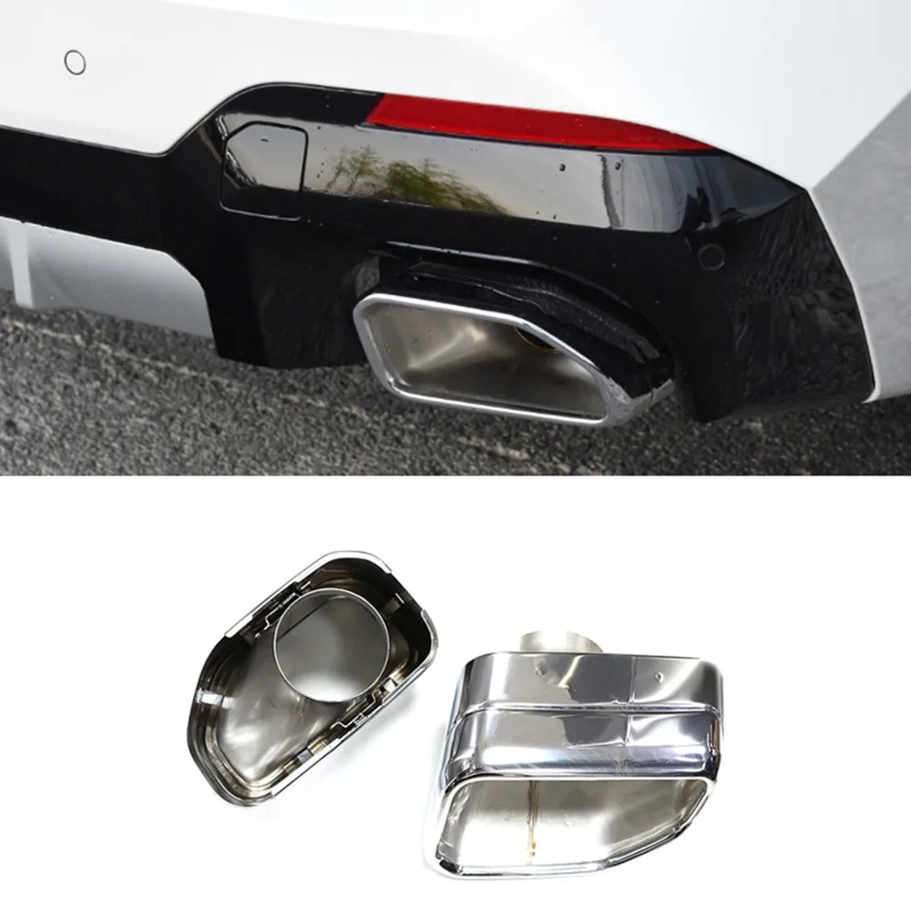 

1 пара автомобильных наконечников выхлопной трубы для BMW G01 X3 G02 X4 2019 2020, наконечник глушителя из нержавеющей стали, выхлопная труба, квадратн...