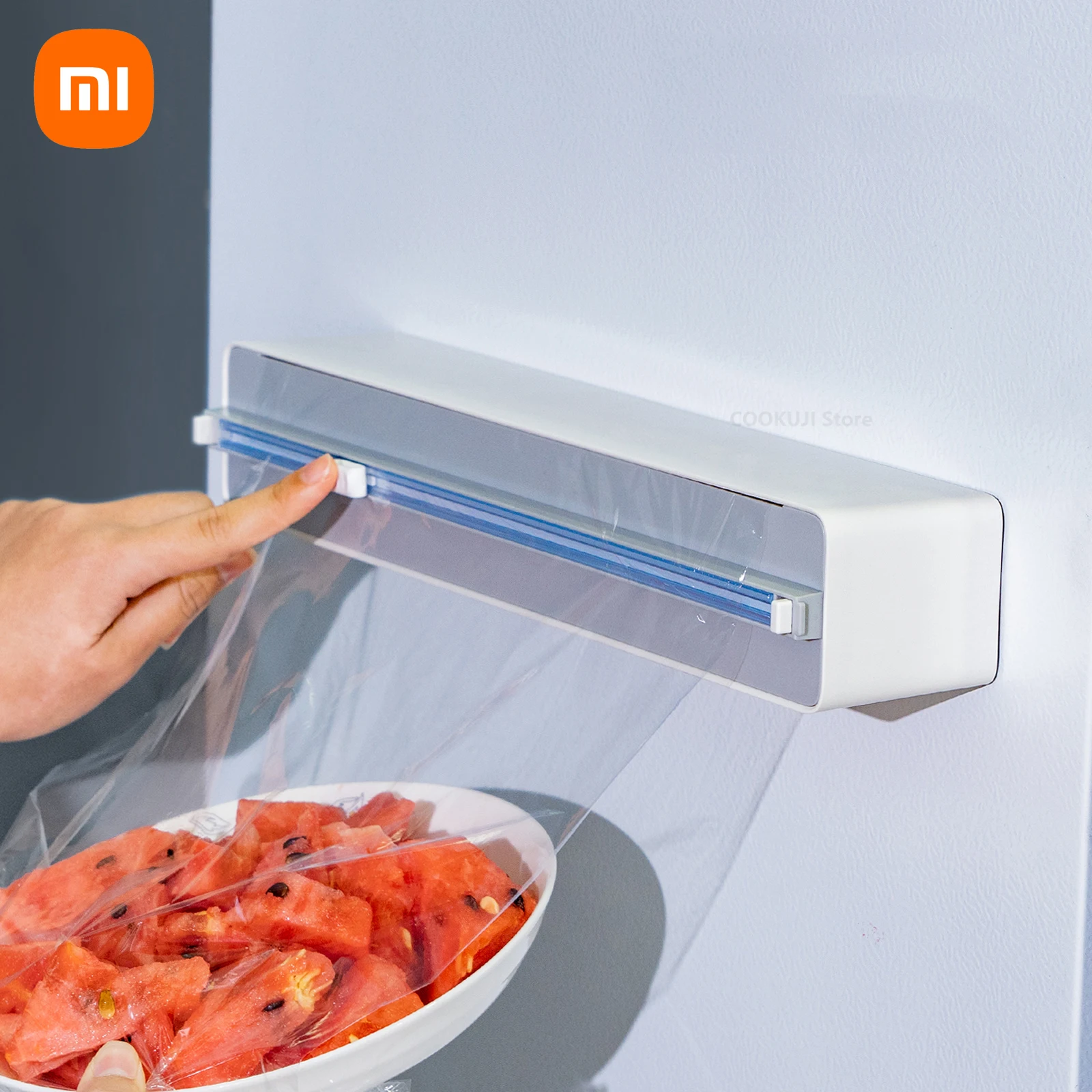 

Xiaomi коробка для резки пищевой пленки настенная присоска регулируемая пластиковая обмотка резак Кухонный Контейнер для хранения пищи без к...