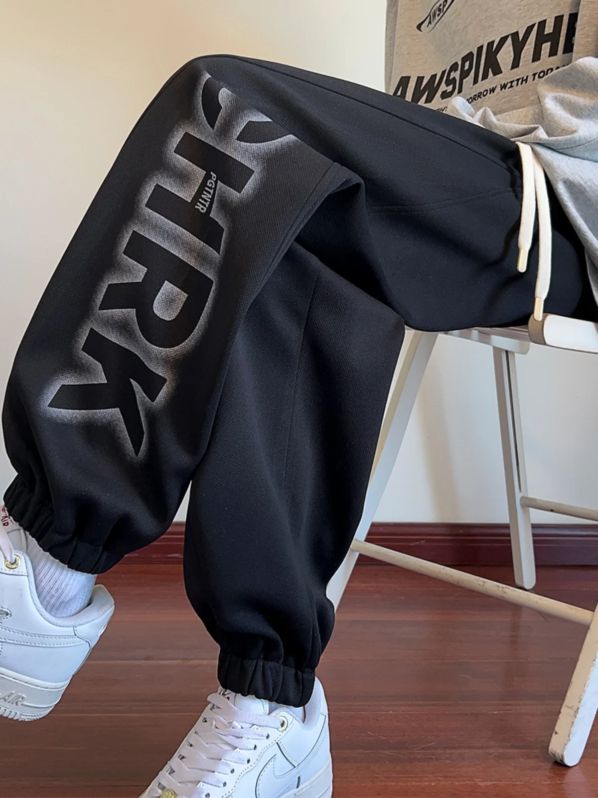 Темно-синие спортивные штаны мужские осенние новые молодежные студенческие