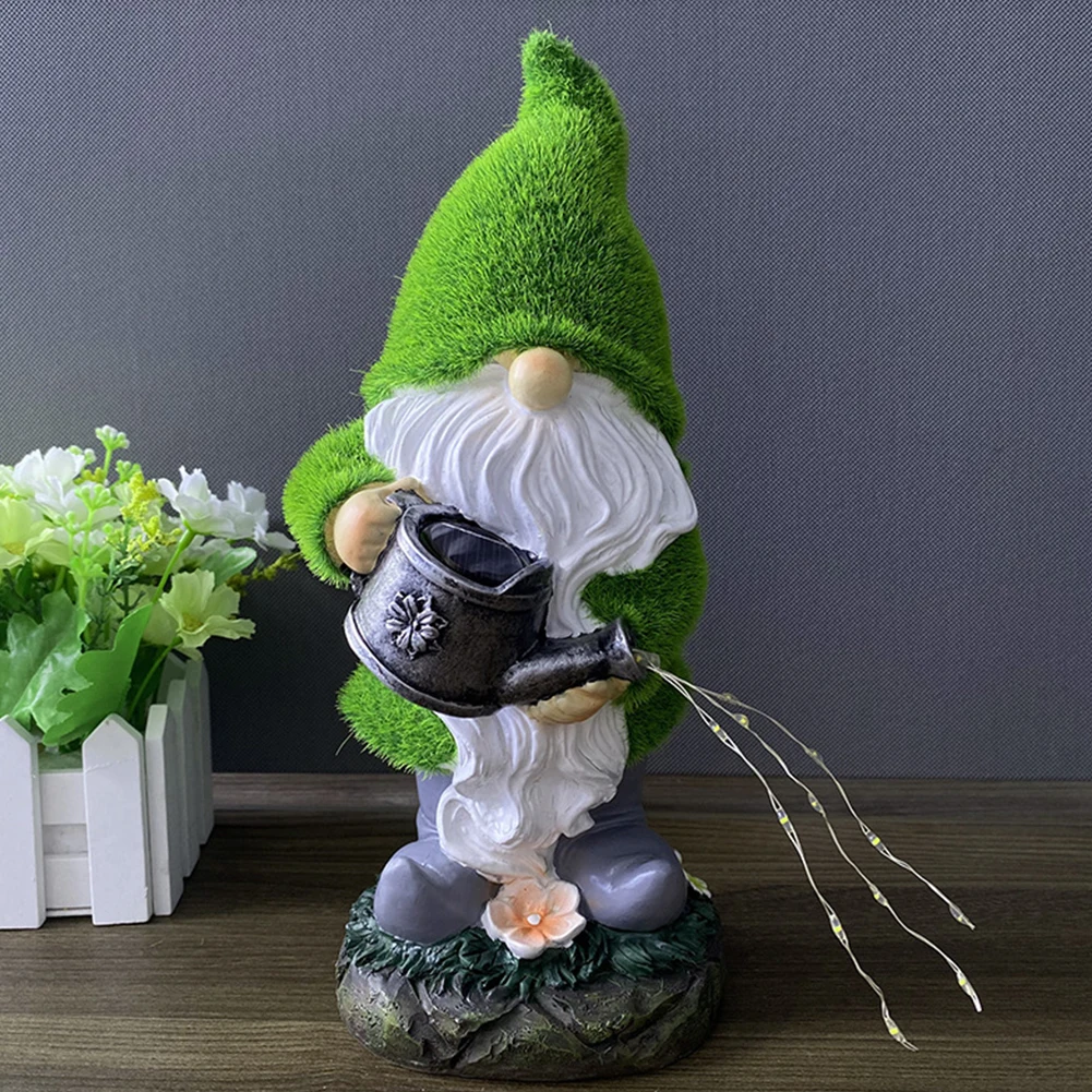 Миниатюрная Фигурка Чайника Гнома На Солнечной Энергии Водостойкая Полимерная