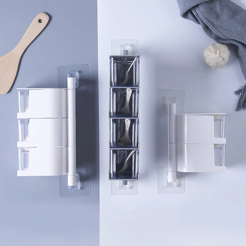 

2-5 Tier Spice Rack Organizer 360 Degree Rotating Wall Cabinet Door Hanging Spice Jars Storage Holder Gripper Kitchen Accessori
