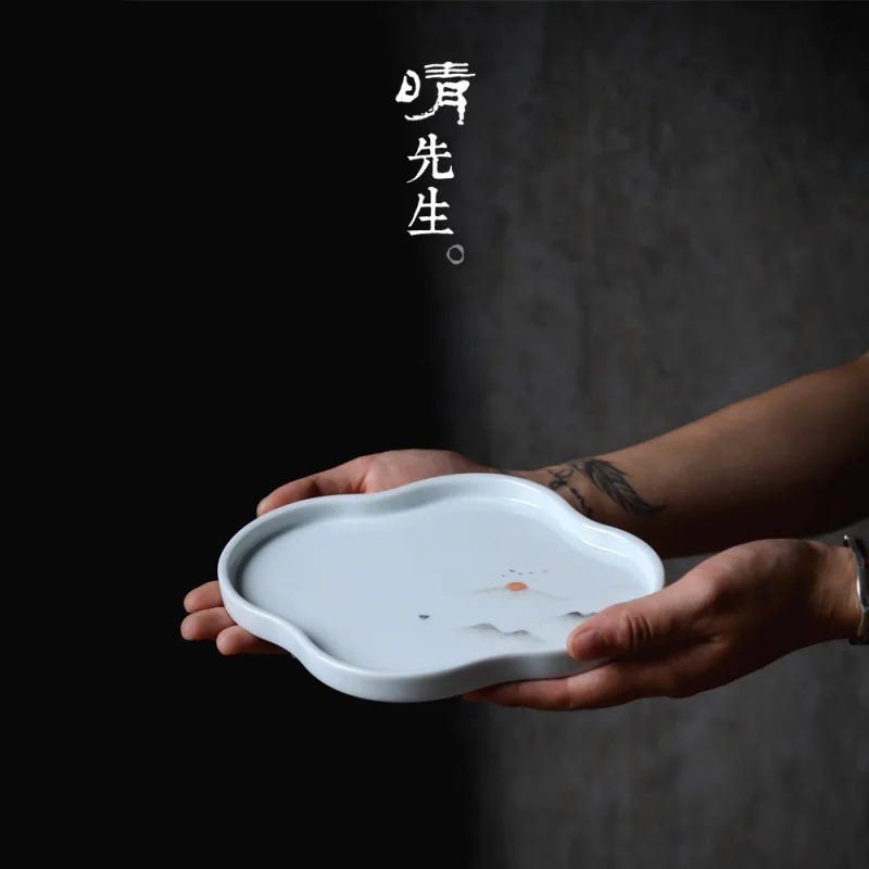 Фарфоровый горшок ручной работы с подшипником ручная роспись пейзаж