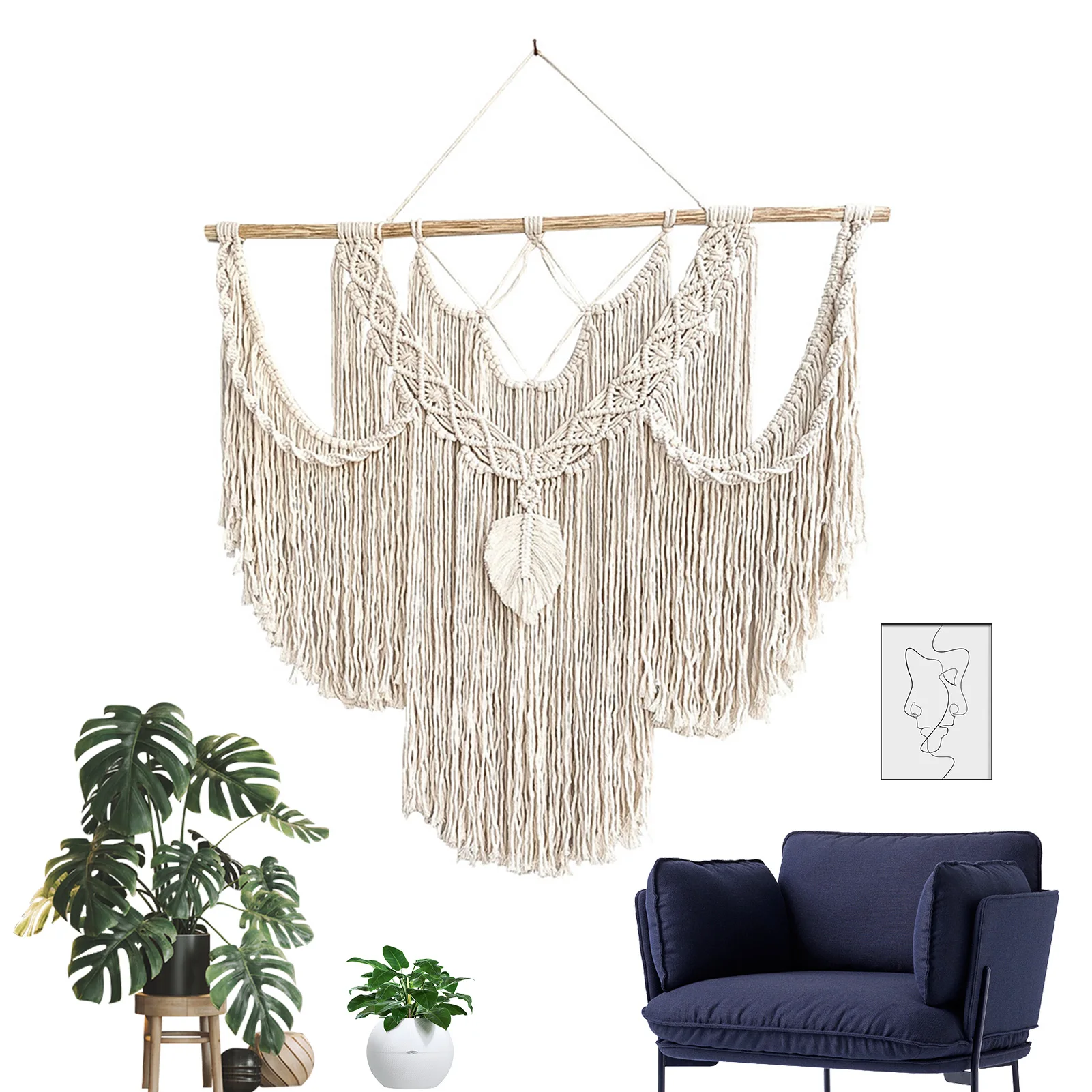 

Макраме Настенный декор большой макраме настенный гобелен ручной работы украшение для квартиры спальни Свадебный навес