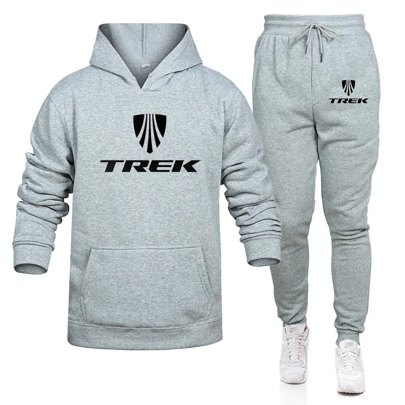 

TREK mountain bike fall/winter fashion men's pullover sweater cotton men's sportswear hoodie two-piece + pants sweatshirt track