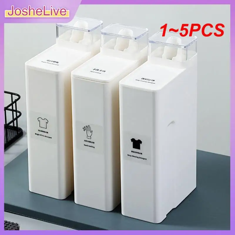 

1~5PCS 1000ml Laundry Detergent Empty Bottles Large Capacity Softener Storage Bottle Reusable Refillable Washroom Organizer