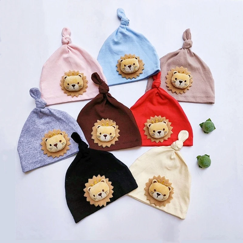 

Elastic Knotted Hat Comfortable Headwear Solid Color for Newborns 0 to 1 Year