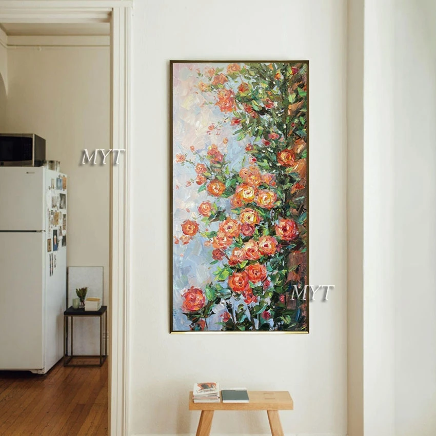 

Абстрактный Цветочный холст искусства палитра нож картина без рамки толстый акриловый цветок рисунок для пейзажа стены картина для спальни