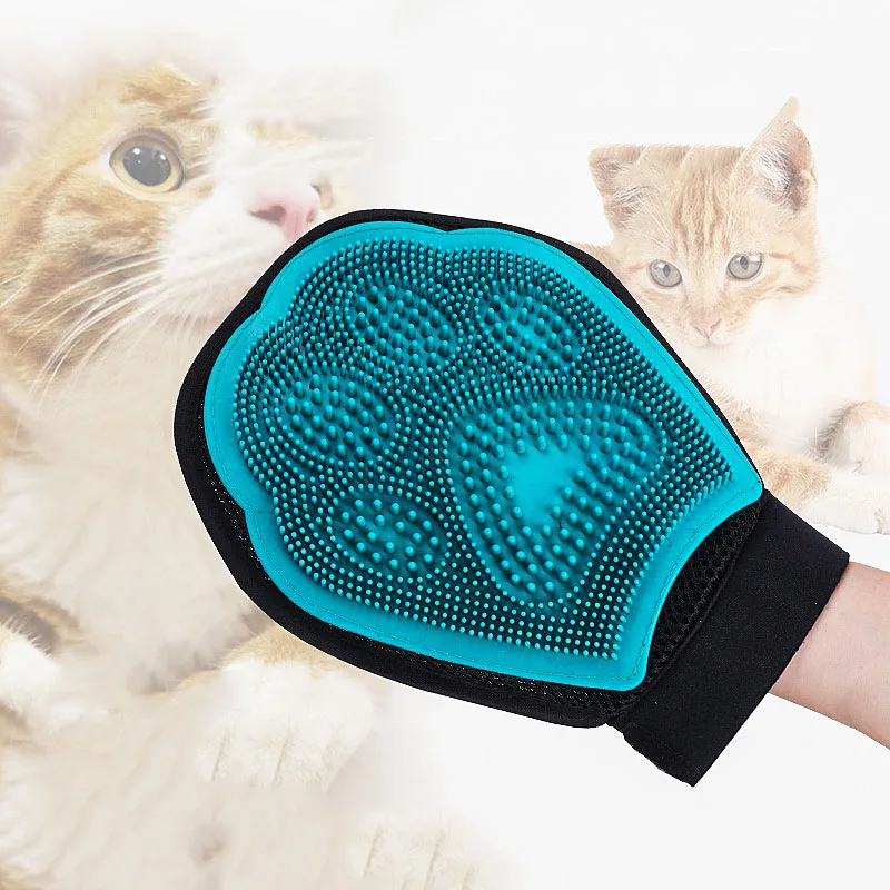 

Cat Dog Sides Products Both Bath Cleaning Brush Comb Grooming Glove Blue Dog Removal Pet Comb Hair Massage Hair