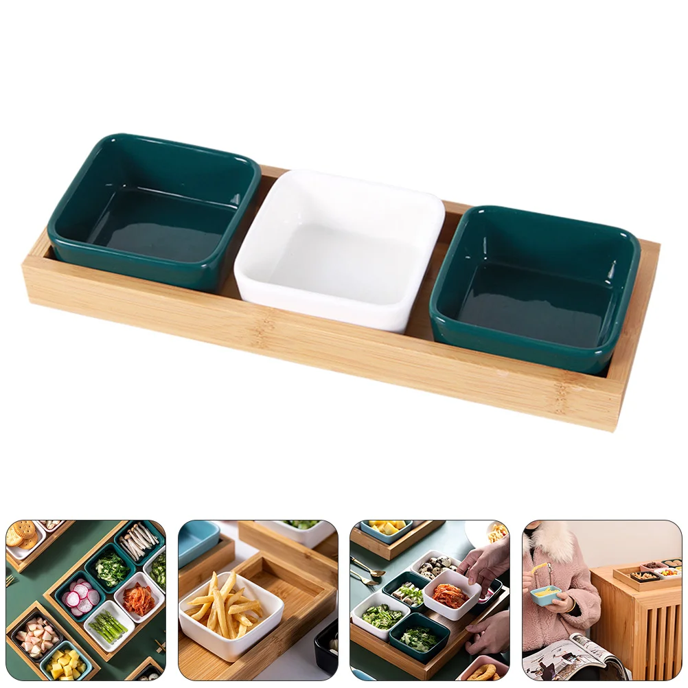 

1 Set Candy Plates Food Storage Plates Nuts Dishes with Tray (Assorted Color)