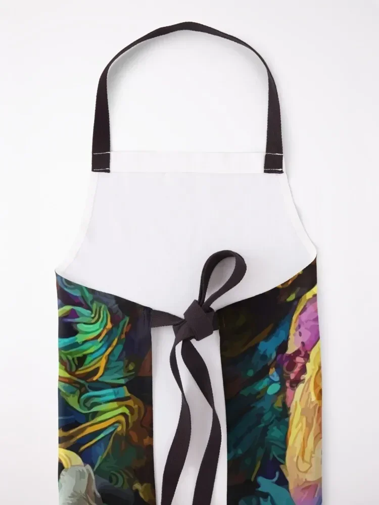 Красочный фартук-ленивец кухонная куртка женский фартук с росписью