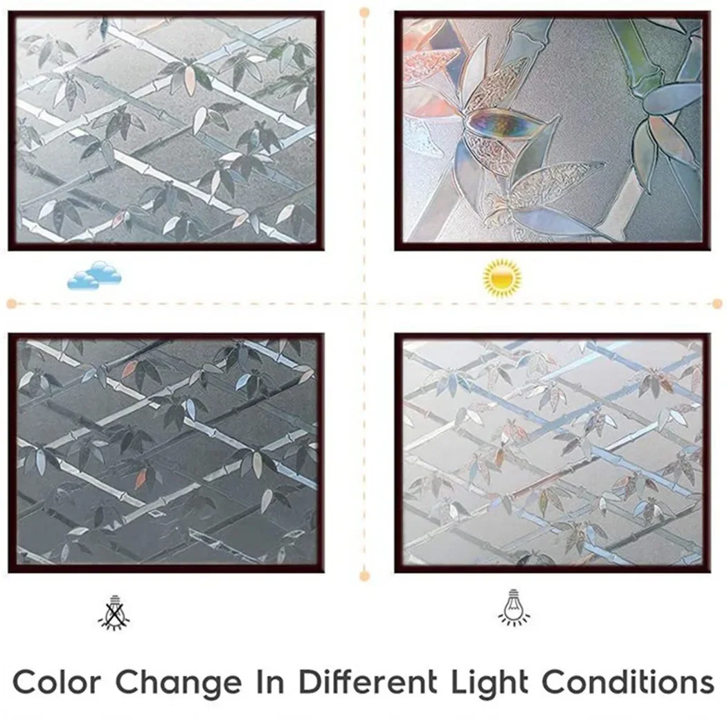 1 рулон стеклянной пленки 45x100 см 3D клеящаяся пленка для конфиденциальности