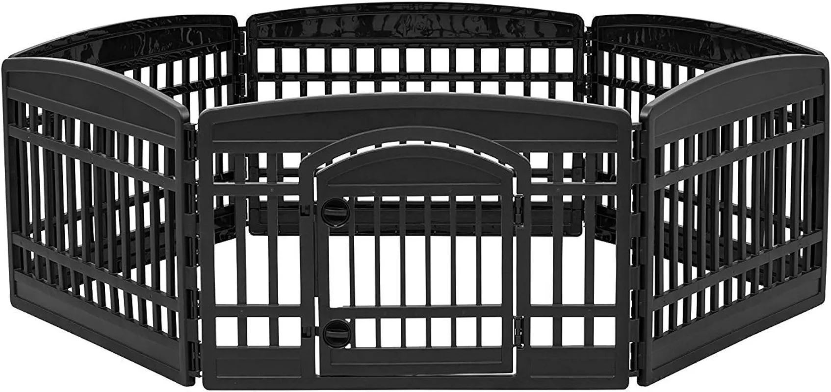 

IRIS 24-inch 6 Panel Exercise Pet Playpen with Door, Black