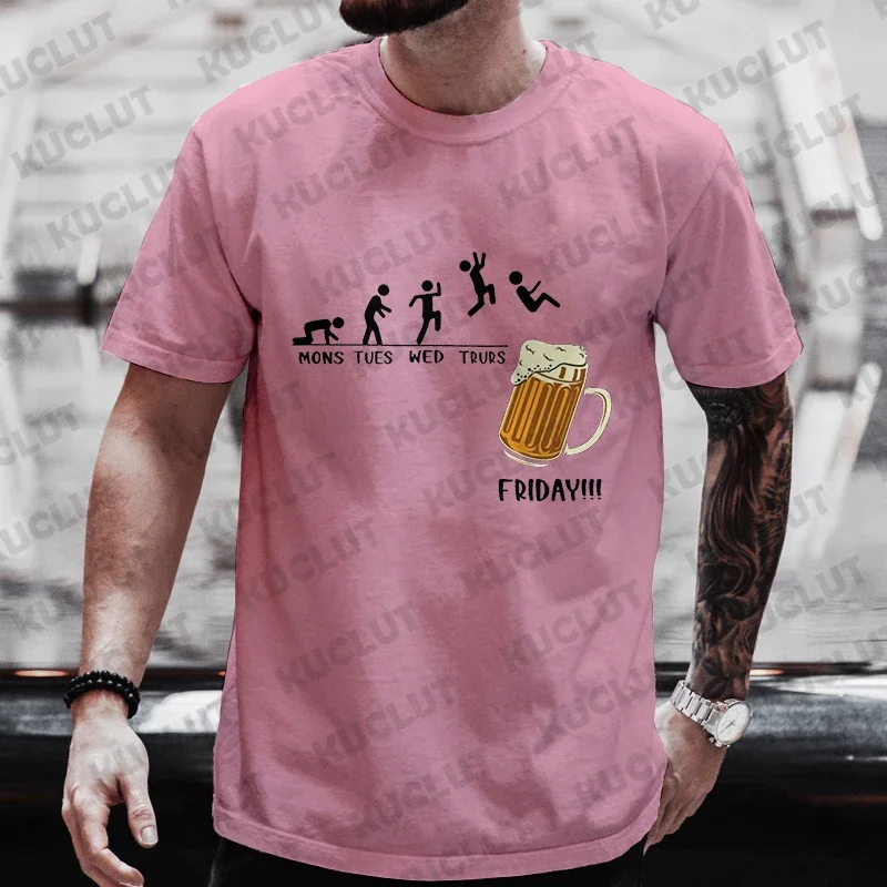 Мужская футболка Friday Beer Funny Graphic Y2k Топы Weekend Drinking Lover Party Team Tees Плюс Размер