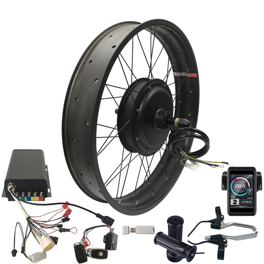 

Ready To Ship 72V 3000W Electric Bicycle Hub Motor Conversion Kit 80A Sabvoton Controller 170mm dropout