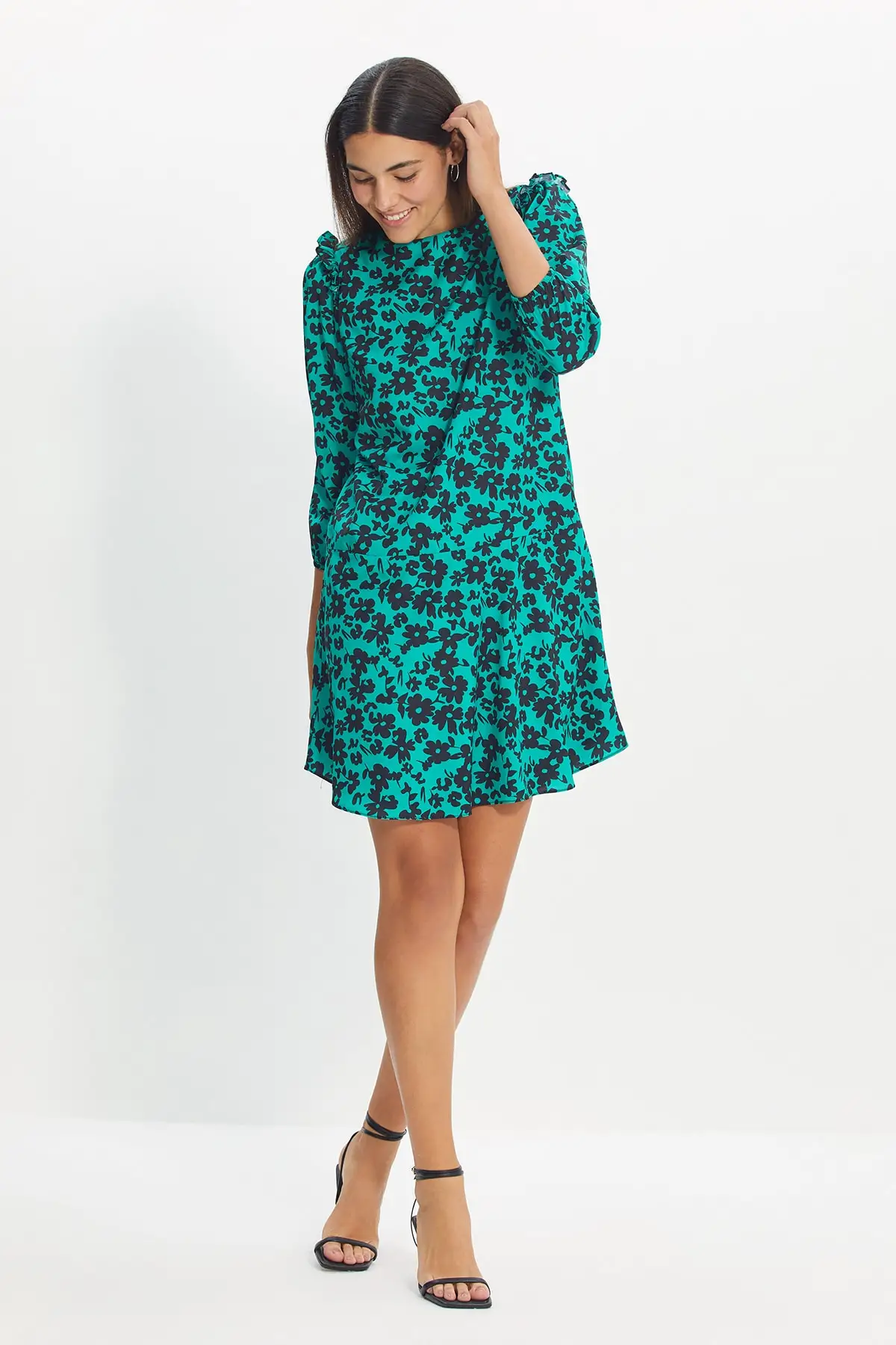 

Trendyol Tall Patterned Flounces Dress TWOAW22EL1516