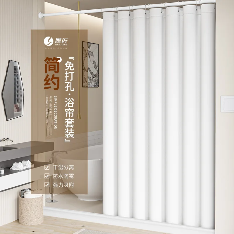 Источник Занавеска для ванной комнаты Льняной полиэстер Водонепроницаемая и