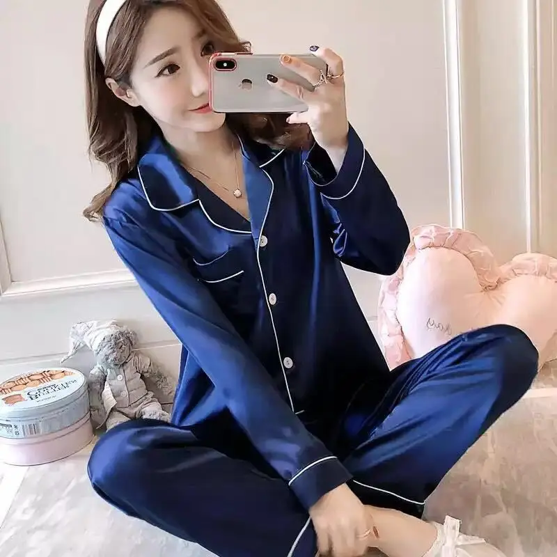 Silk Pajamas Plus Size Women Solid Cute Pajamas for Women Summer Nightwear Pajama Two Piece Set Satin Silk Pyjamas Loungewear