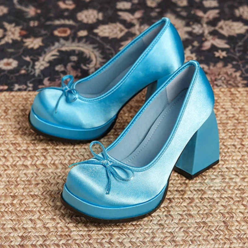 Атласные брендовые дизайнерские туфли Мэри Джейн женские балетки на квадратном