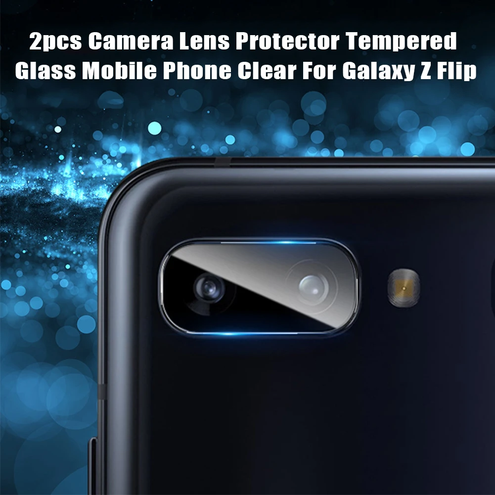 2pcs camera lens protector mobile phone dustproof clear back rear anti scratch tempered glass spare parts for galaxy z flip free global shipping