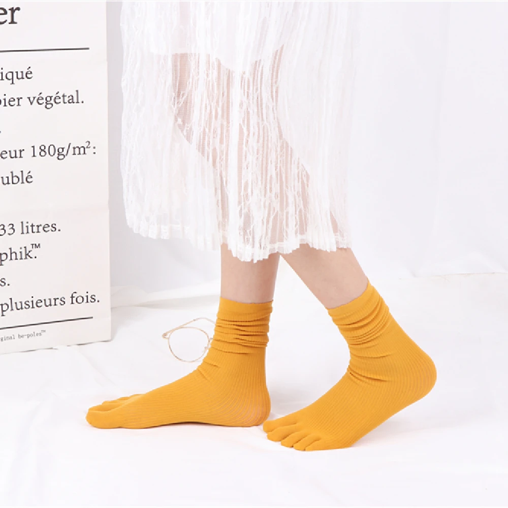 Женские новые модные летние весенние удобные бархатные носки с пятью пальцами