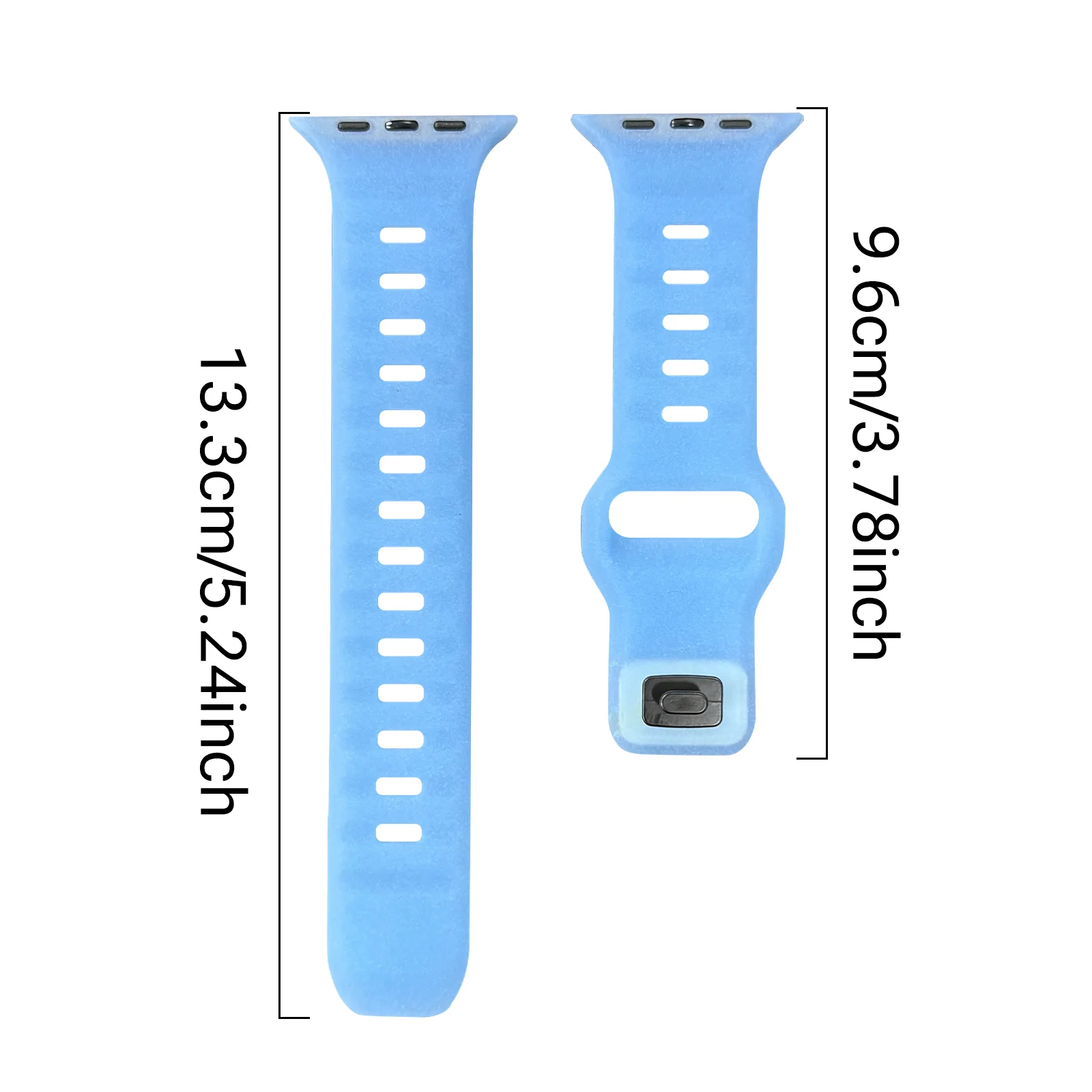 Фото Светящийся силиконовый ремешок для часов, подходит для Apple Watch Ultra/Series1-11/SE 38/40/41/42/S123 42MM/44/45/46/49MM №2