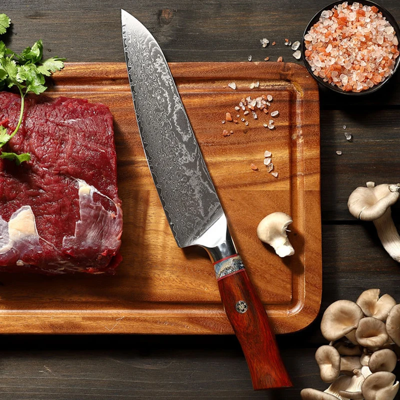 

Оригинальный дамасский нож 67 слоев Дамасская сталь VG10 8,5 дюймов шеф-повар Gyutou Мясницкий резак кухонные ножи сантоку инструменты для готовки