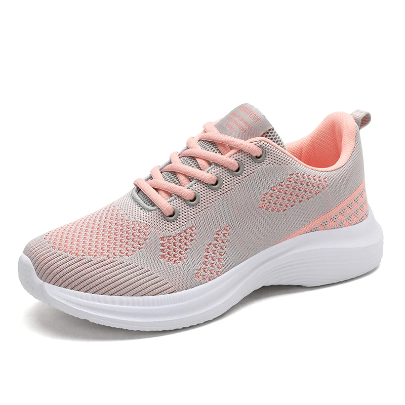 

Fashion Vulcanize Shoes Women's Casual Lightweight Sneakers Female Breathable Mesh Running Shoes Lace-up Sole Comfortable