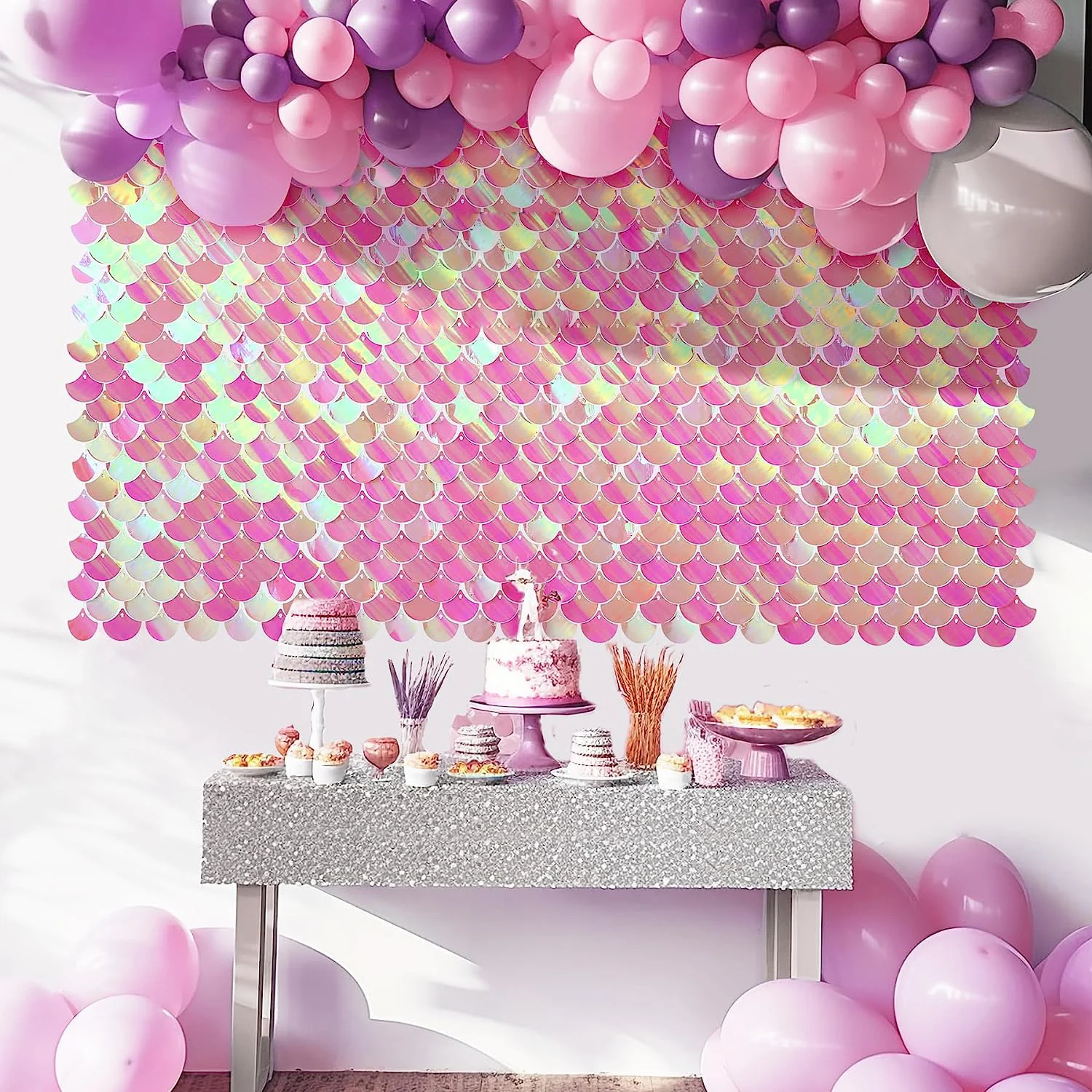 21 шт. панели с блестками в форме рыбьей чешуи 90 м x 210 см мерцающая стена флаблат