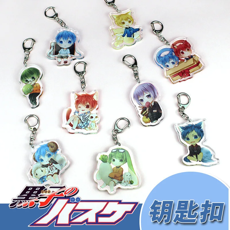

Japan Anime Kuroko's Basketball Figures Kuroko Tetsuya Kagami Taiga Aomine Daiki Acrylic Keychain Accessories Cute Pendant Toys