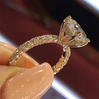 exquisite fashion silver color engagement rings for women trendy white zircon crystal ring anniversary bridal wedding jewelry
