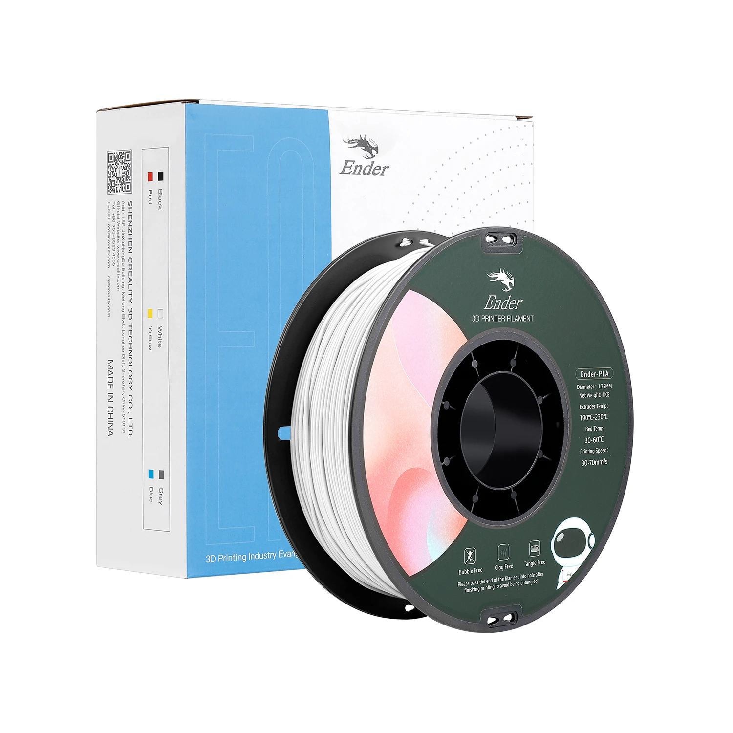 Нить для 3D-принтера CREALITY 3D PLA 1 75 мм кг пластиковый материал 3d-печати черный/белый