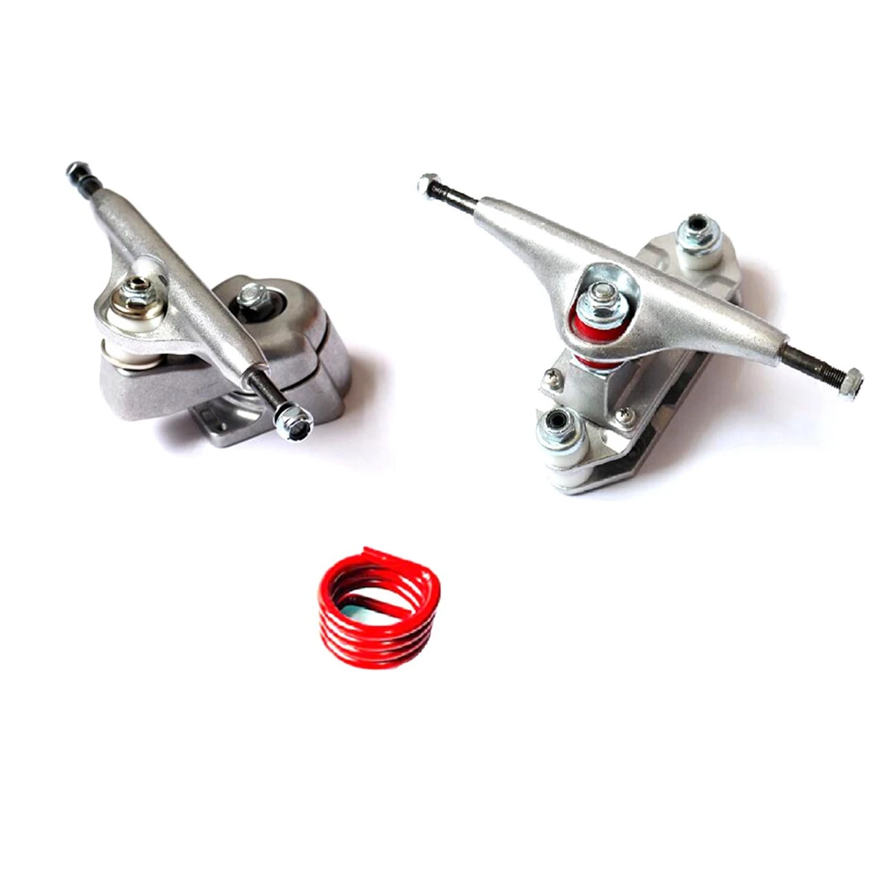 

Land Surfboard Trucks for Yow Meraki System Enhanced Edition Front and Rear Trucks,Silver+Red Spring