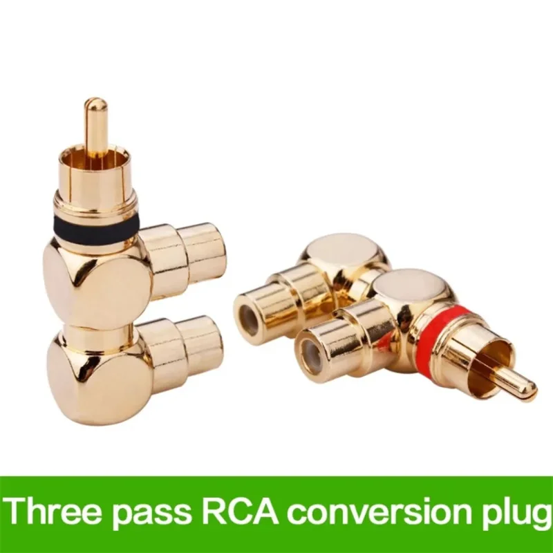 Аудиоадаптер RCA разъем 1 штекер на 2 гнезда конвертер F Тип сплиттер для AV видео