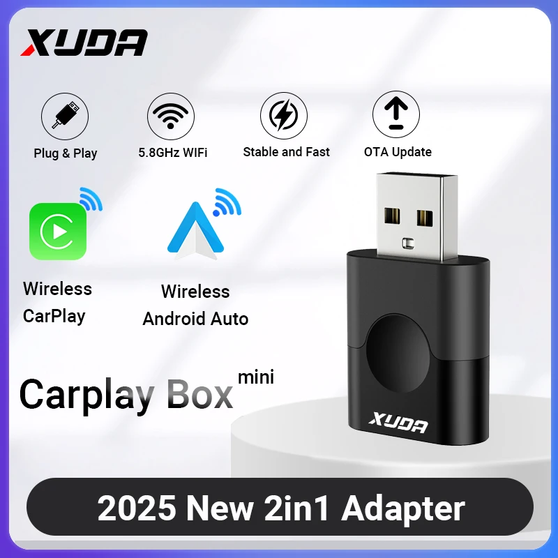 

Мини-адаптер XUDA 2-в-1: Проводной CarPlay И Android Auto В Беспроводном Исполнении