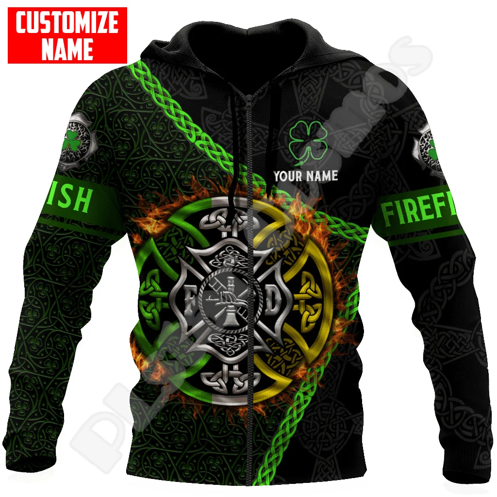 NewFashion флаг страны Ирландия Клевер св. Патрик тату винтажный пуловер с принтом 3D