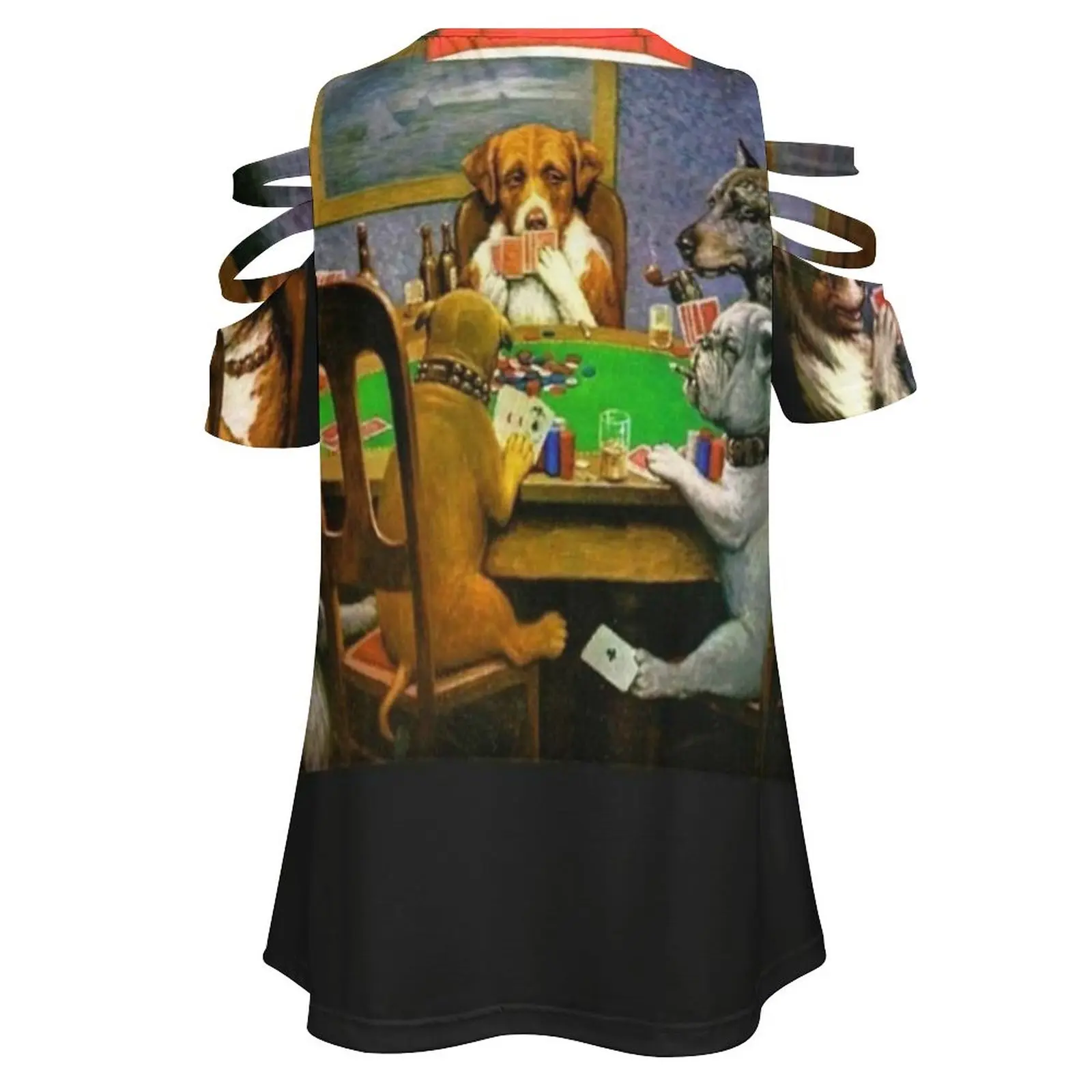 Собаки играют в покер. Другу необходимости. Женская Винтажная футболка на молнии