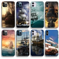 sailing pirate ship phone case for iphone 13 12 11 pro max mini xs x xr 7 8 6 6s plus se 2020 fundas shell cover