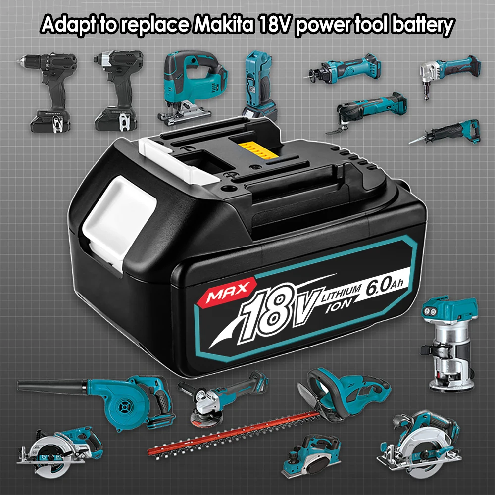 

Rechargeable Li-ion batteries with charger BL1860 18V 6000mAh for Makita 18V battery 6Ah BL1840 BL1850 BL1830 BL1860B LXT400