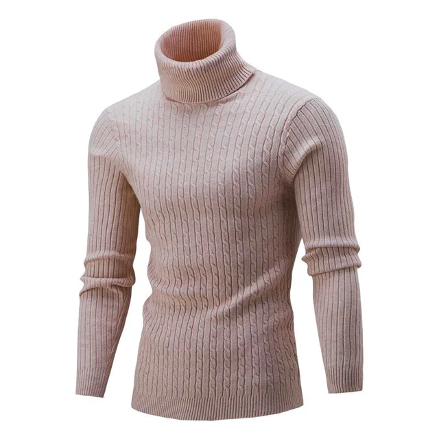 New Winter Men's Turtleneck Sweaters Cotton Slim Knitted Pullovers Men Solid Color Casual Sweaters Male Autumn Knitwear 1