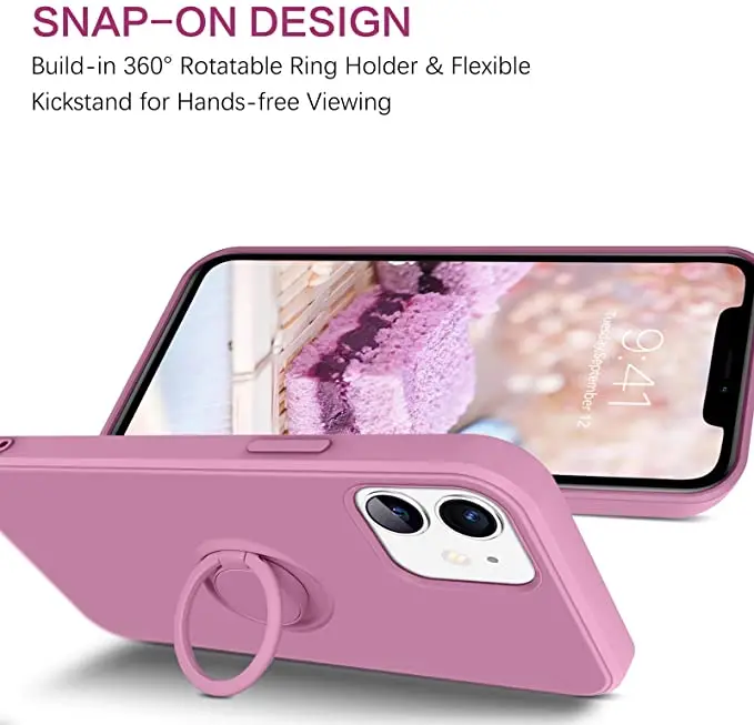Liquid Silicone Ring Holder Phone Case For Samsung Galaxy Note S20 20 S21 A32 A52 A72 A51 A71 4G 5G Plus Ultra FE Magnetic Cover