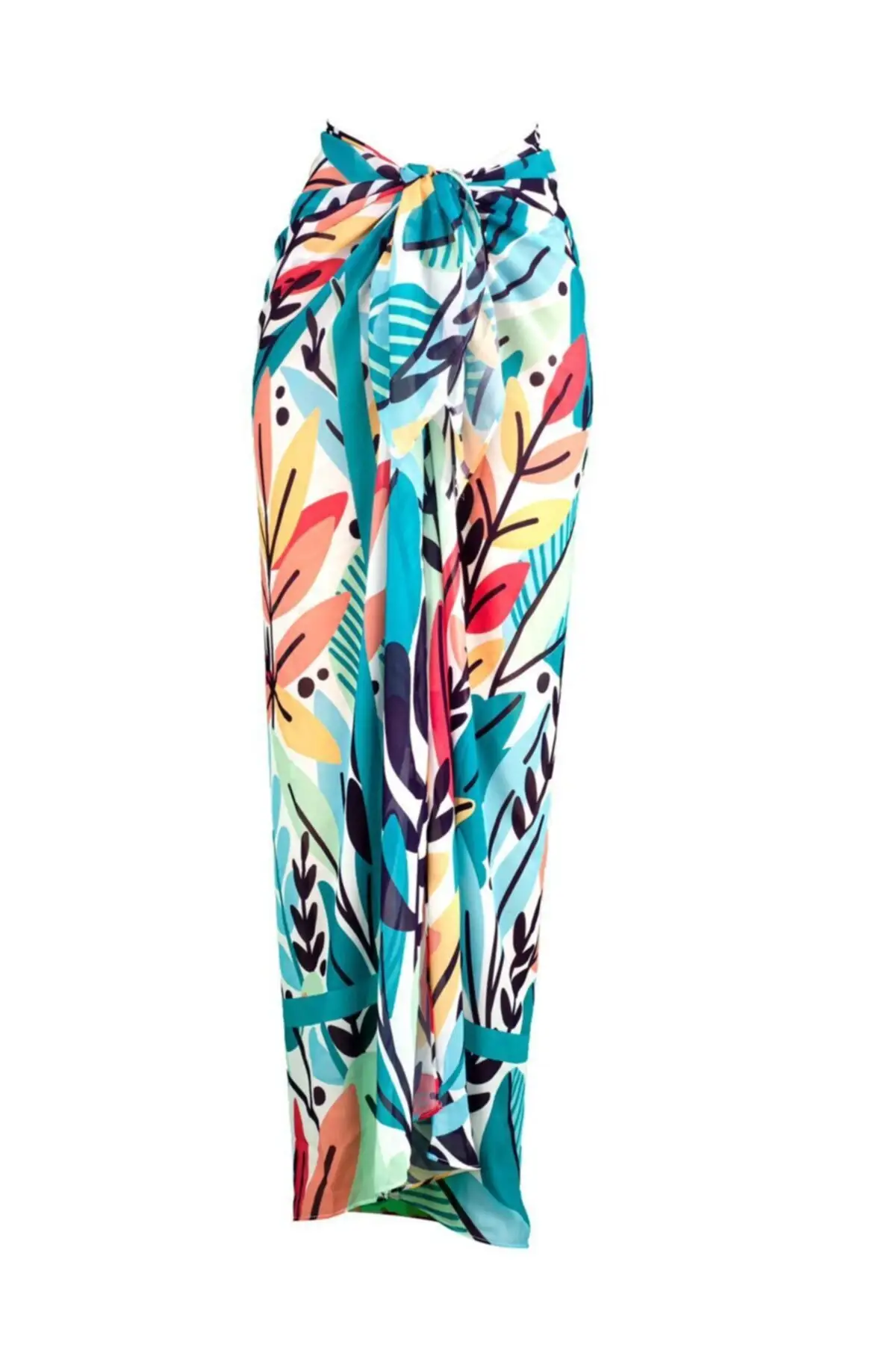 

Парео для женщин, голубая накидка на купальник с цветами, пикантная туника, костюм, пляжная одежда, женский пляжный бикини, свободное мини-пл...